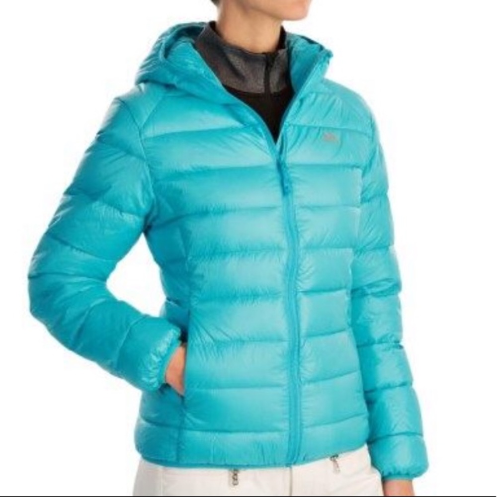 Blue down winter coat